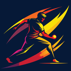 Obraz premium Dynamic Action Cricket Player Vector Art