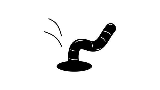 black worm emerging from hole clip art preview