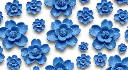 Elegant Blue Floral Pattern  High-Resolution Texture Image for Design Projects, Websites, and Digital Art