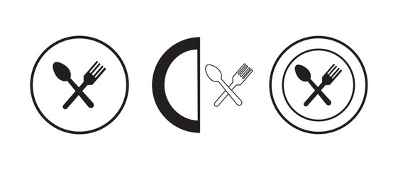 spoon and fork, palate icon set vector. spoon, fork icon vector. restaurant sign and symbol
