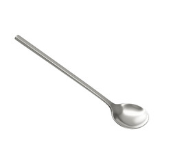 A Gleaming Metal Spoon With Its Elongated Handle And Rounded Bowl, 3D Illustration