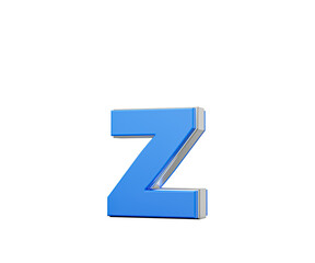 Blue Small Letter z Alphabet z Gleams With Its Sleek Modern Design With Sharp Edges 3D Illustration