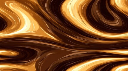 Artistic Abstract Swirls of Rich Brown and Gold Creating a Visually Stunning Vector Art Backdrop