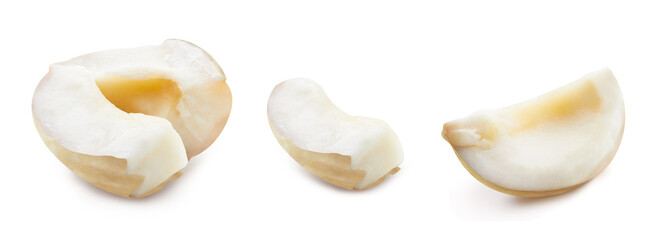 Hazelnut isolated on white background. Collection hazelnut Clipping path. Hazelnut kernel