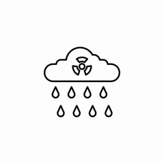 acid rain drops icon sign vector