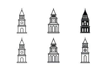 Fototapeta premium Cultural Landmark Clock Tower Clipart