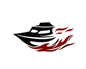 abstract ship fire power logo icon symbol design template illustration inspiration