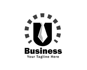 abstract u letter tie business logo design template