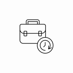 briefcase clock deadline icon sign vector