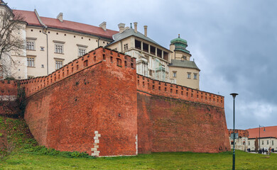 Wawel Castle complex in Krakow, Winter Day
