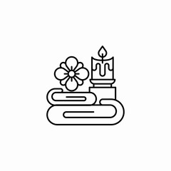 Obraz premium candles flowers relax icon sign vector