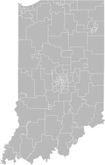 Indiana state house districts vector map (Web Mercator projection, PPT-compatible & fully editable)