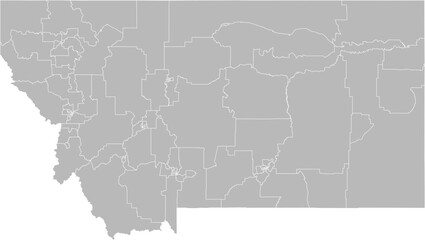 Obraz premium Montana state house districts vector map (Web Mercator projection, PPT-compatible & fully editable)