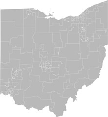 Ohio state house districts vector map (Web Mercator projection, PPT-compatible & fully editable)