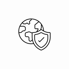 earth shield secure icon sign vector
