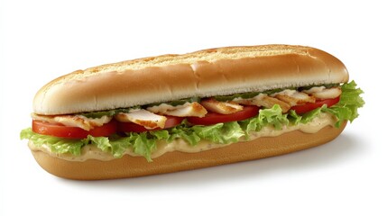 Fresh Chicken Sandwich with Lettuce and Tomato on Toasted Bread