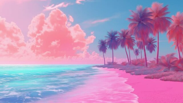 Tropical beach with palm trees