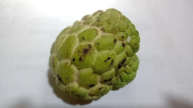 Isolated white of annona squamosa fruit