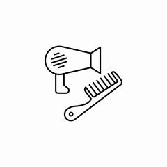 hair dryer brush icon sign vector