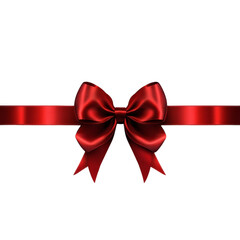 Fototapeta premium [Transparent Background PNG]Red Satin Ribbon Bow Illustration
