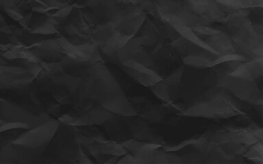 black color paper is full of being wrinkled with some light and shadow. black texture background in black