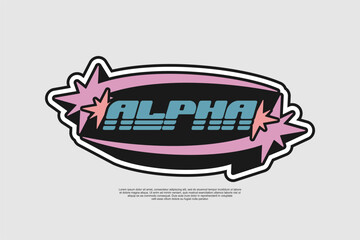 y2k vector design for logo, apparel, suitable for printing