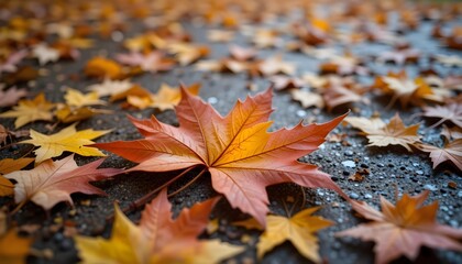 Maple Leaf - Autumn Leaves on the Ground