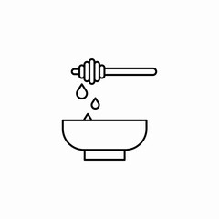 honey bowl spoon icon sign vector