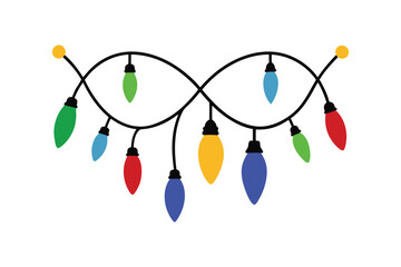 christmas light vector illustration on white background
