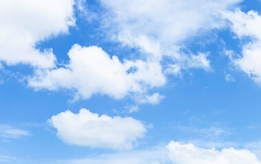 Blue sky with white cloud background, weather and season, nature sky background