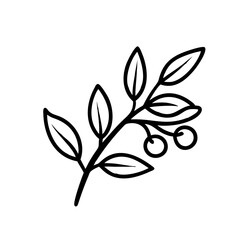 Obraz premium hand drawn sketch botanical branch Outline Icon