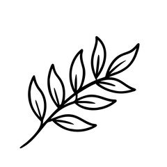 hand drawn sketch botanical branch Outline Icon