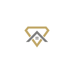 House Diamond Icon logo design vector