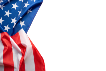 American flag on transparent background