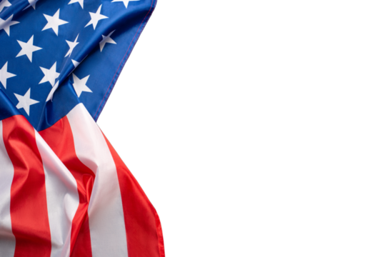 American flag on transparent background