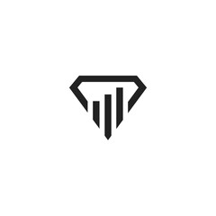 simple diamond and graphic logo