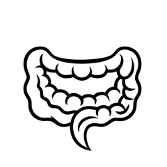 hand-drawn sketch human intestine illustration