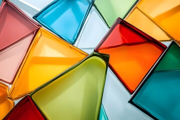 Colorful Glass Triangles Pattern Modern Abstract Background Art Design