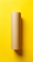 Brown Paper Roll with Yellow Background.