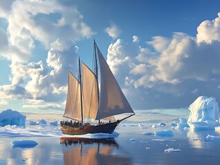 Fototapeta premium sailing boat on the sea