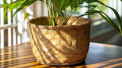 Sunlit Woven Plant Basket
