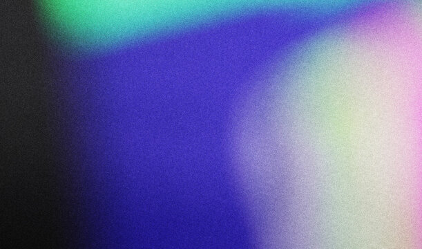 Colorful gradient noise grain background texture Abstract blurred background in deep navy banner, heavy film grain and dusty noise overlay