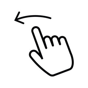 Swipe Left icon, Hand swipe left icon vector illustration. Screen swipe sign.