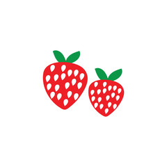 image of two strawberries vector illustration image of two red strawberries delicious, tasty and sweet