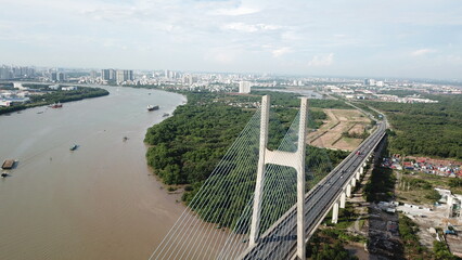 Phu My bridge from above, Ho Chi Minh city, Vietnam