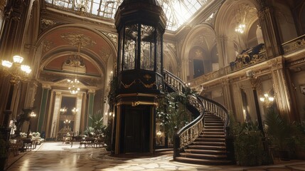 Grand Lobby with Spiral Staircase