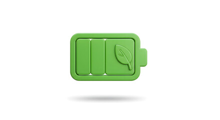 The vibrant green battery icon symbolizes energy and sustainability, a clear representation of eco-friendliness. The design is clean and modern, conveying the concepts of sustainable power.
