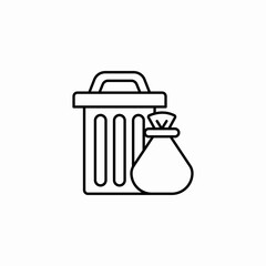trash bag garbage icon sign vector