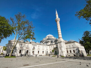 Wide angle view of Beyazit Mosque, Beyazit Square, Istanbul, Turkey