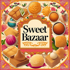 A colorful and detailed image of a collection of various sweets. 